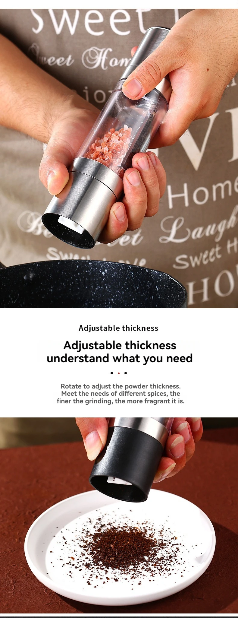 2-in-1 Salt & Pepper Grinder - Image 3
