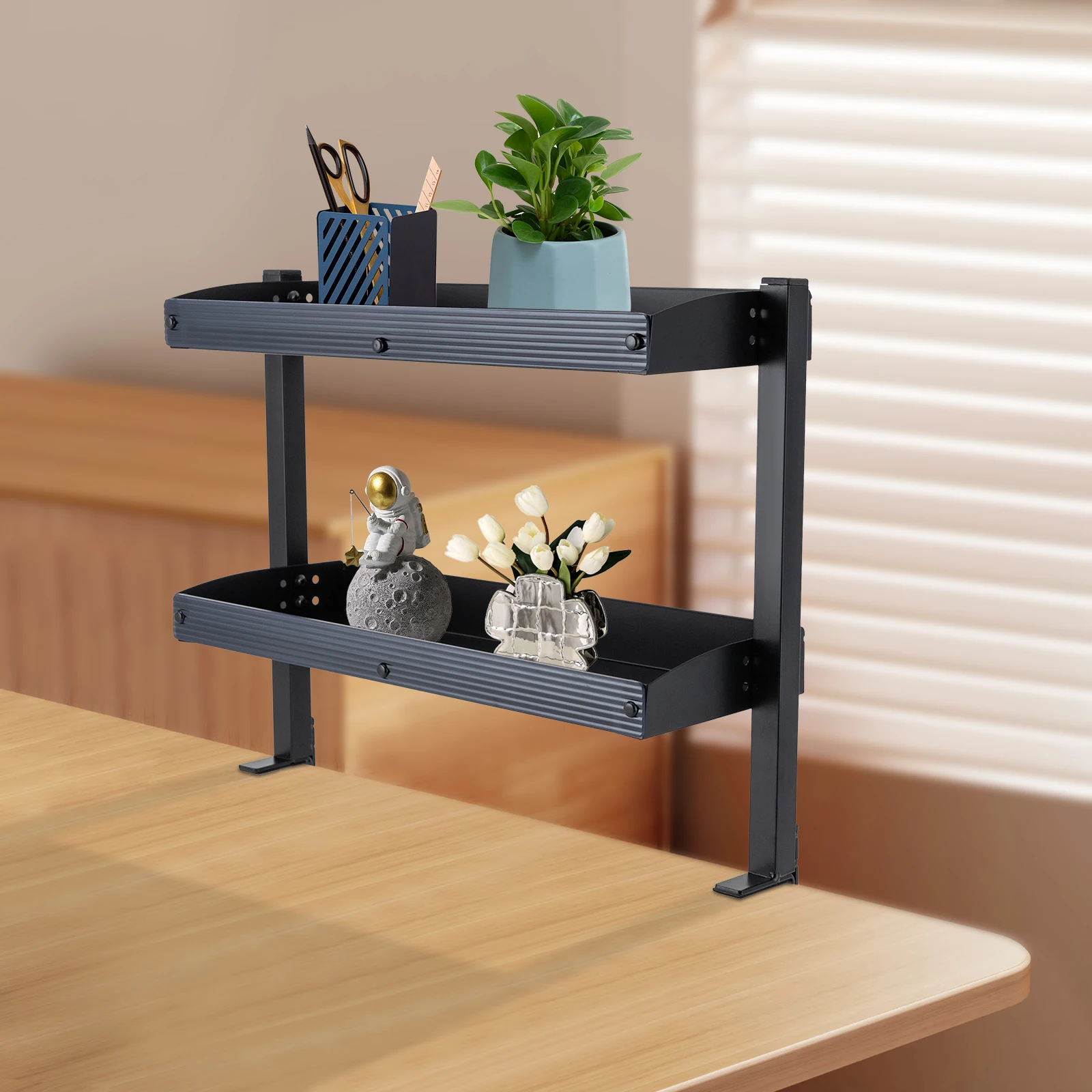 2-Tier Clamp-On Desk Shelf - Image 2
