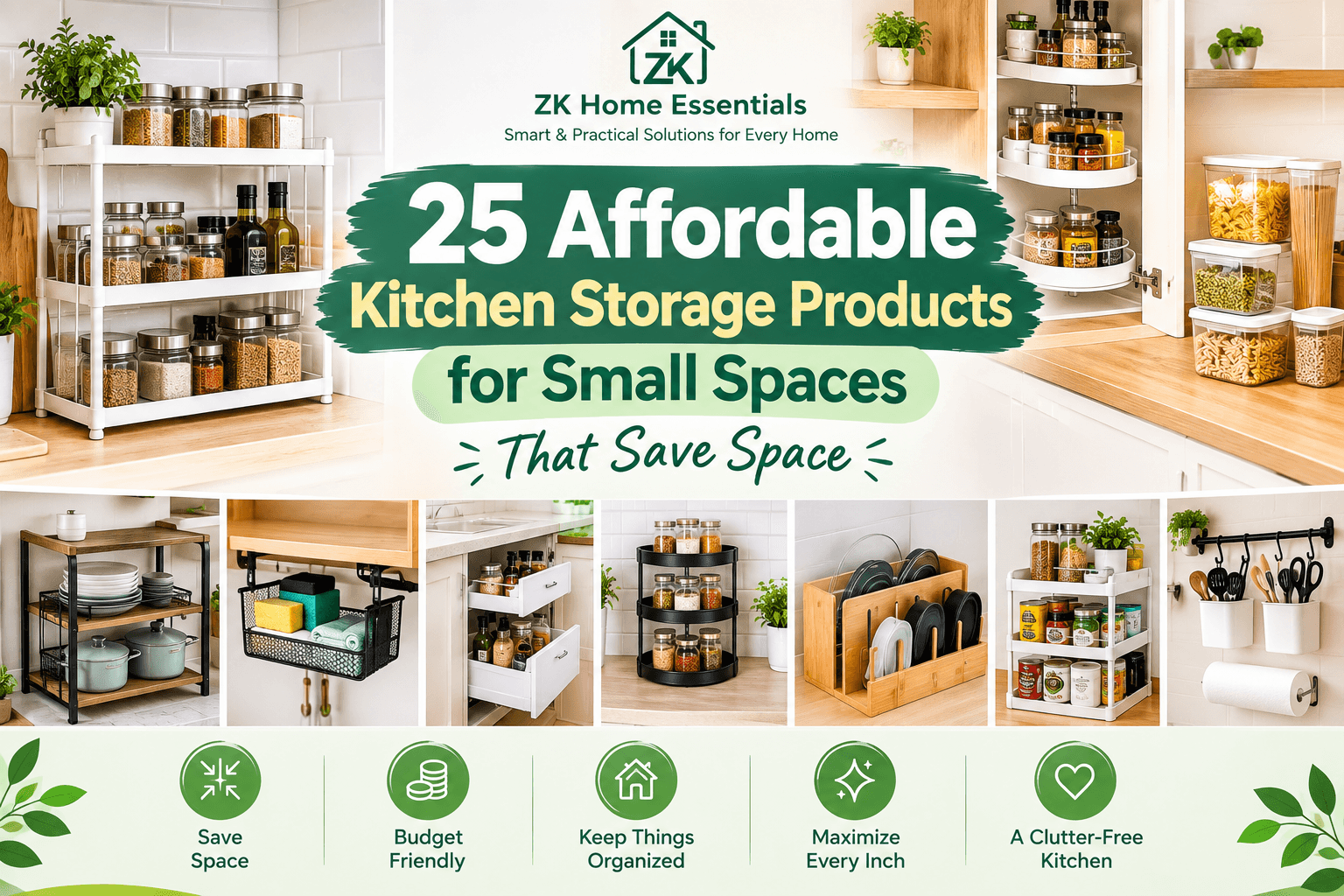 25 affordable kitchen storage products for small spaces that save space