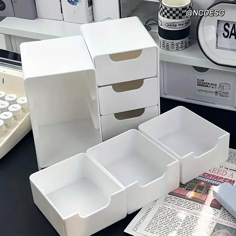 3-Tier Plastic Cosmetic Storage Box - Image 4