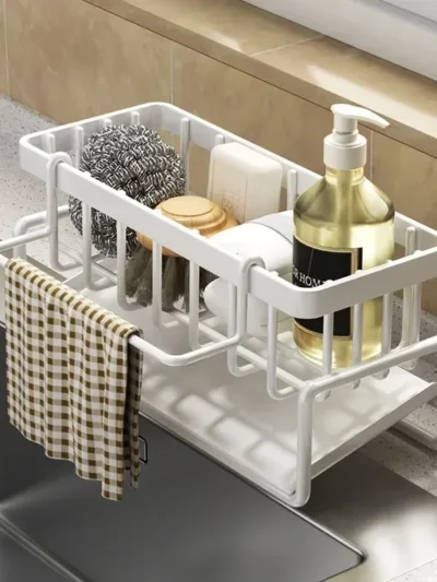 Sink Tap Drain Rack with Hooks