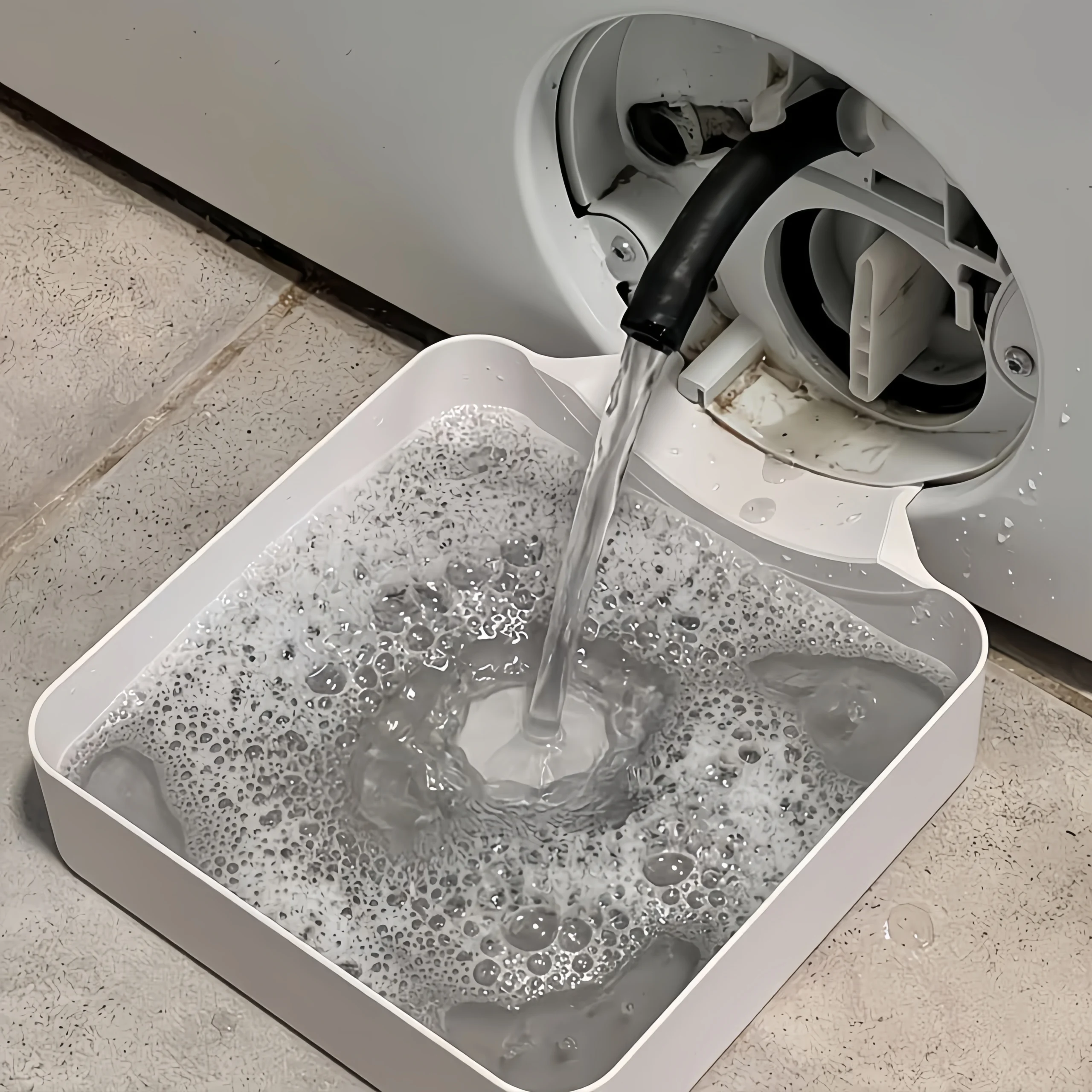 Washing Machine Drain Tray – Water & Lint Collection Solution