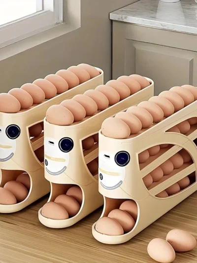 Egg Storage Container for Refrigerator – 3-Tier 24-Egg Organizer