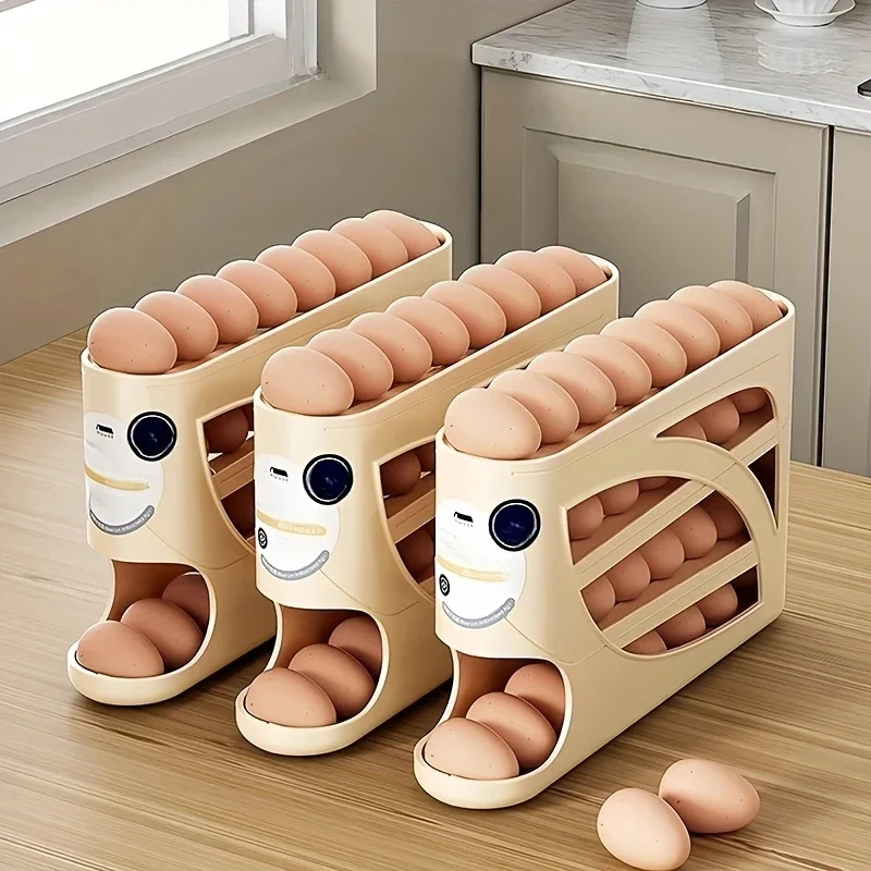 Egg Storage Container for Refrigerator – 3-Tier 24-Egg Organizer