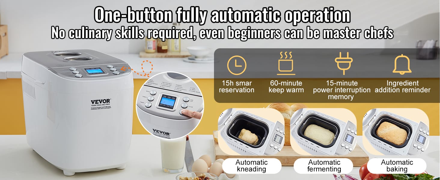 15-in-1 Bread Maker – Automatic Bread Machine with Gluten-Free Setting - Image 4